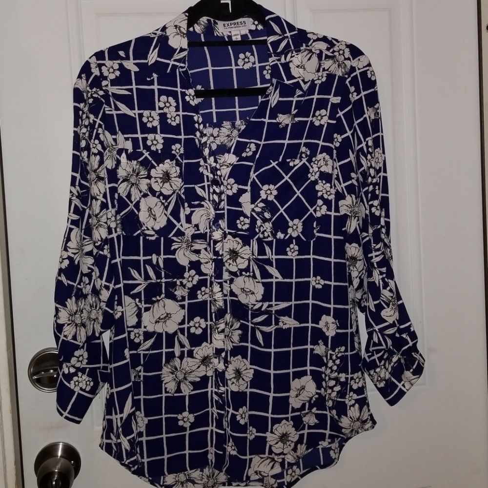 Beautiful royal blue Express blouse